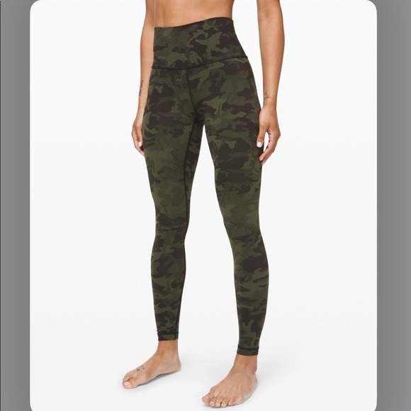Green camo lululemon leggings - Picture 1 of 3